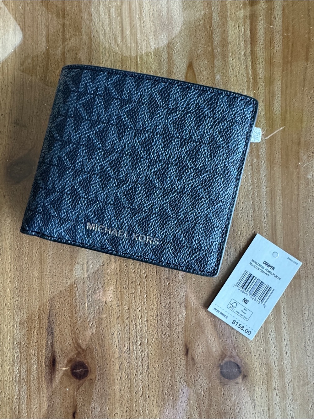 Michael Kors Black and Brown Logo Bifold Wallet